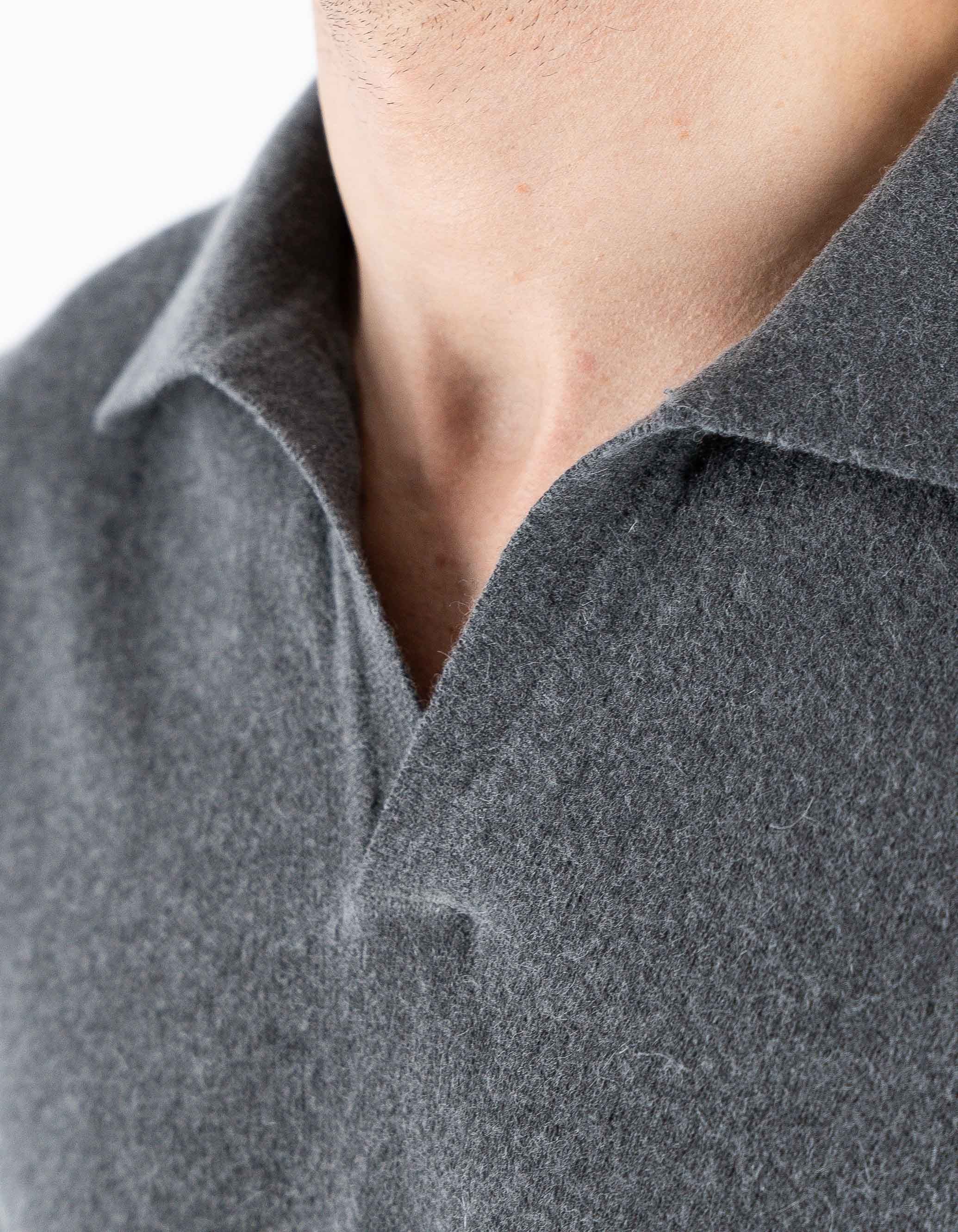 Devid Label Copenaghen - Polo in Maglia - Lana Cashmere, Grigio – dettaglio prodotto 2 – Master SKU DL_DL015_GRIGIO_CAMPIONE