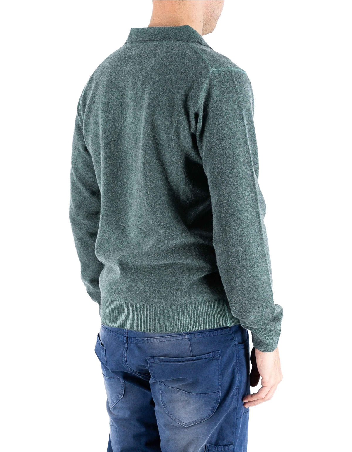 Devid Label Copenaghen - Polo in Maglia - Lana Cashmere, Verde – dettaglio prodotto 5 – Master SKU DL_DL015_22824_VERDE_SCURO
