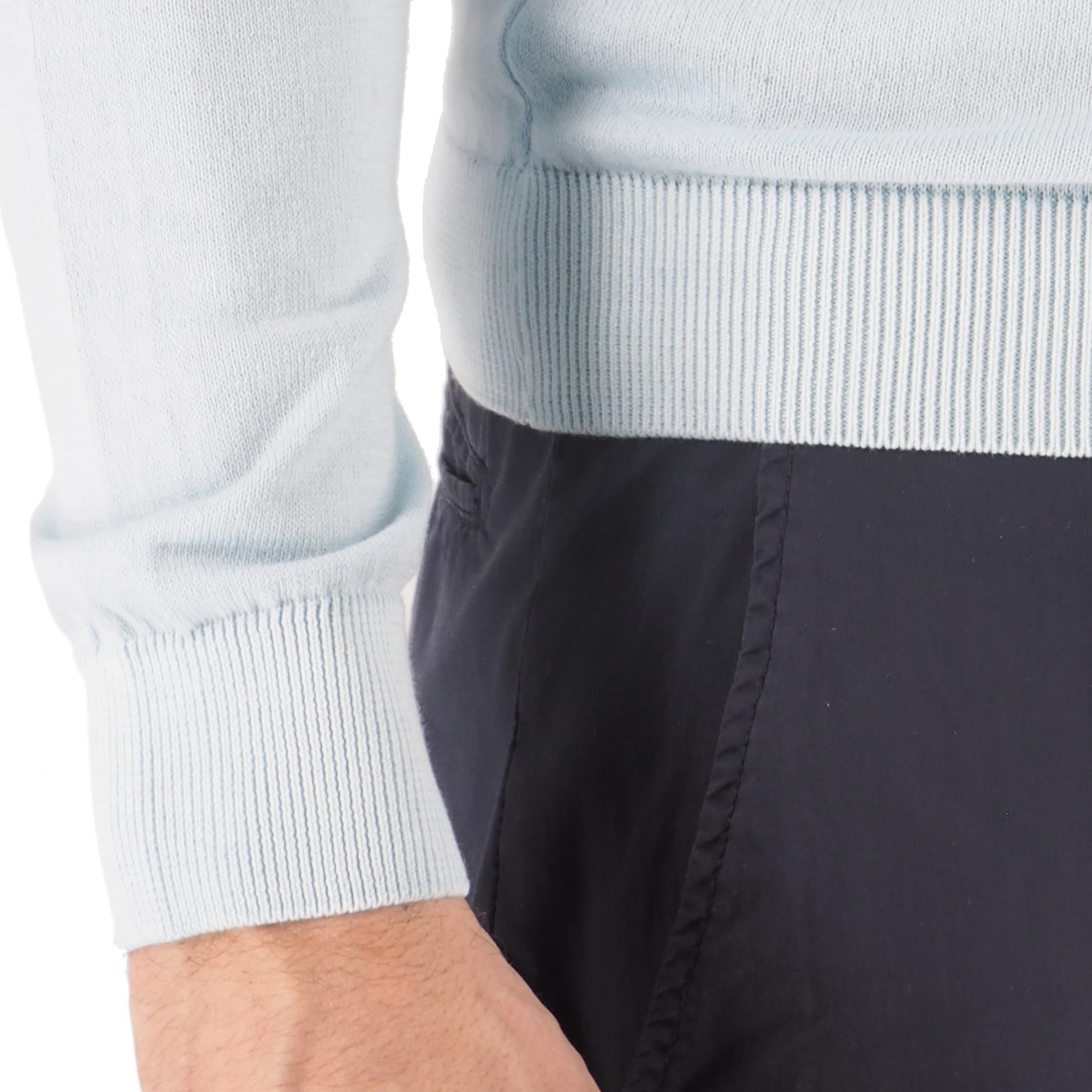 Devid Label Corniglia - Maglia Girocollo Manica Lunga - Cotone Premium – dettaglio prodotto 3 – Master SKU DL_CORNIGLIA MT25122 ACMARINA