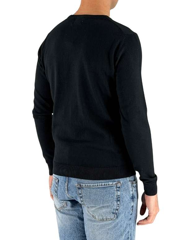 Devid Label Corniglia - Maglia Girocollo Manica Lunga - Cotone Premium, Nero – dettaglio prodotto 4 – Master SKU DL_CORNIGLIA MT25122 NERO