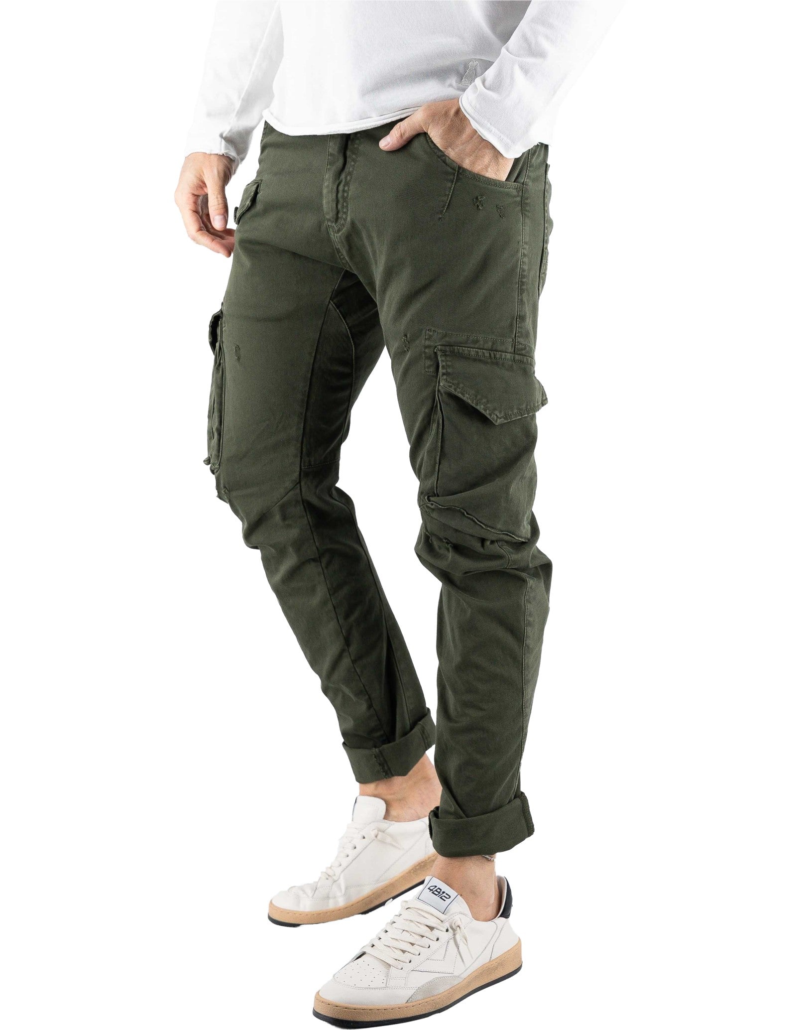 Devid Label Courmayeur - Pantalone Cargo - Strong – vista principale – Master SKU DL_COURMAYER_19304-MILITARY