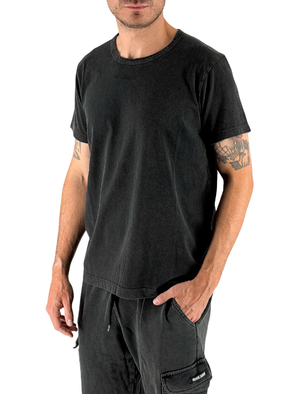 Devid Label Covent - T-shirt Girocollo - Destroyed, Nero – vista principale – Master SKU DL_SUPER COVENT NERO