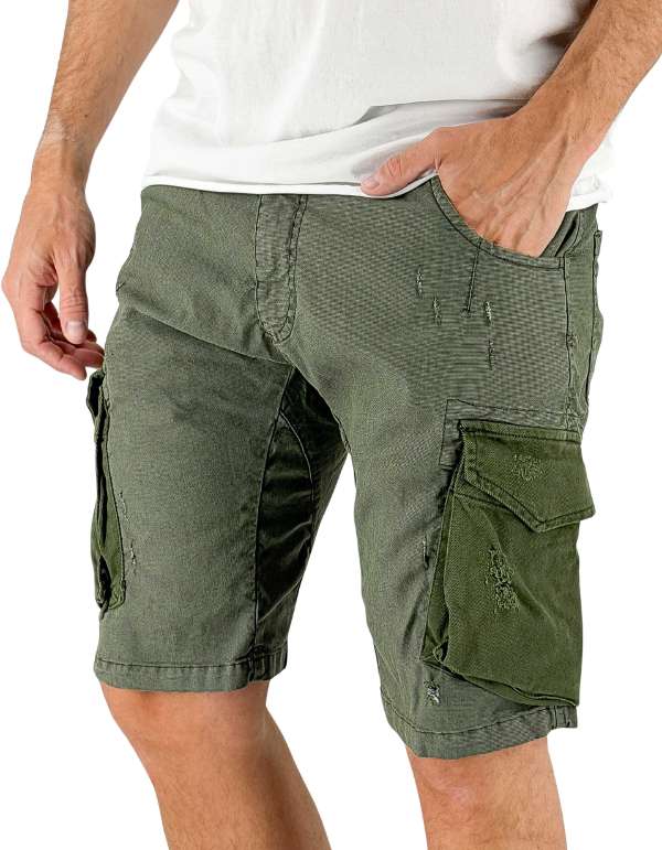 Devid Label Culebra - Bermuda Cargo - Essential, Verde – vista principale – Master SKU DL_CULEBRA ESS 2528 VERDE