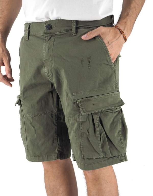 Devid Label DSQ - Bermuda Cargo - Cotone – vista principale – Master SKU DL_DSQ 13092 ARMY