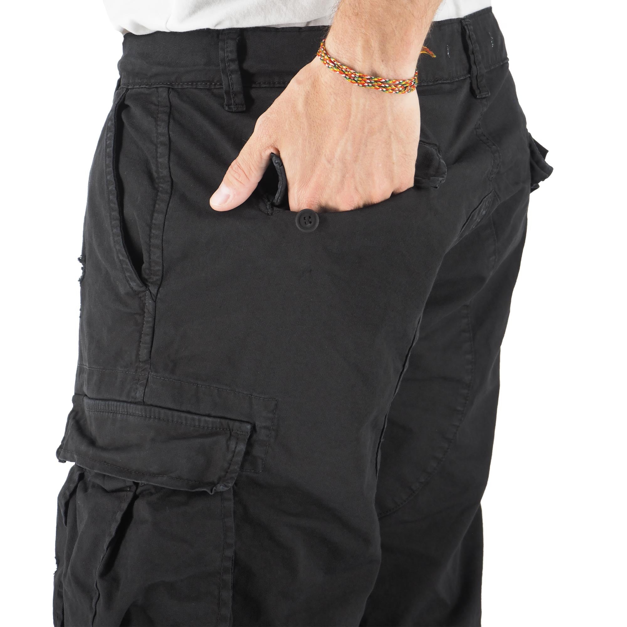 Devid Label DSQ - Bermuda Cargo - Cotone, Nero – dettaglio prodotto 2 – Master SKU DL_DSQ 13092 NERO
