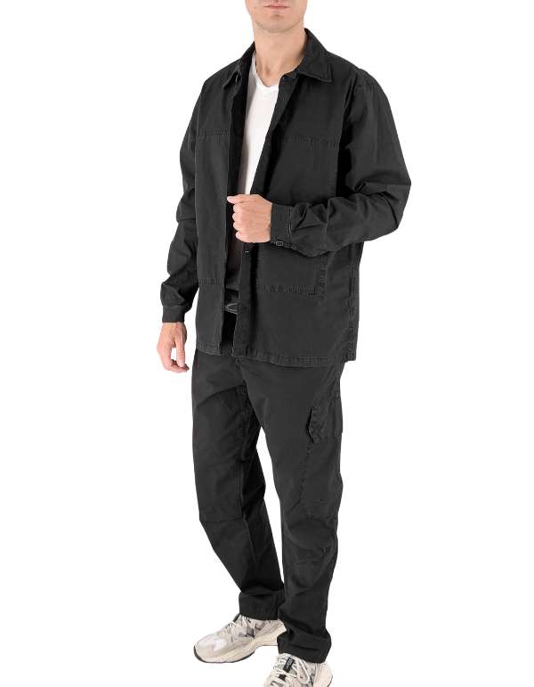 Devid Label Dundee - Overshirt in Gabardina - Essential, Nero – dettaglio prodotto 3 – Master SKU DL_OVERSHIRT ESSC06 NERO