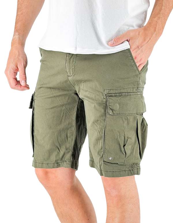 Devid Label Favignana - Bermuda Cargo - Essential, Verde – vista principale – Master SKU DL_JSE5BR000351_ARMY