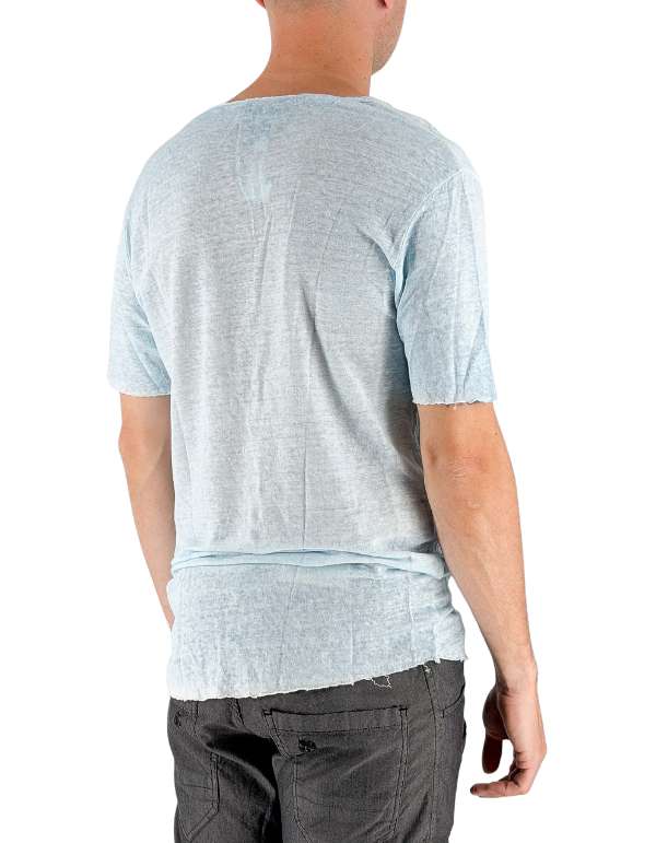 Devid Label Granada - T-shirt in Puro Lino - Premium, Azzurro – dettaglio prodotto 4 – Master SKU DL_GRANADA AZZURRO
