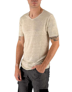 Devid Label Granada - T-shirt in Puro Lino - Premium, Beige – vista principale – Master SKU DL_GRANADA BEIGE