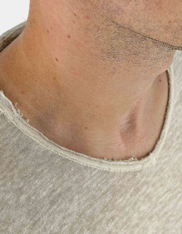Devid Label Granada - T-shirt in Puro Lino - Premium, Beige – dettaglio prodotto 2 – Master SKU DL_GRANADA BEIGE