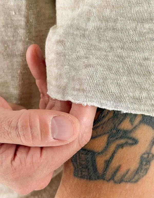 Devid Label Granada - T-shirt in Puro Lino - Premium, Beige – dettaglio prodotto 3 – Master SKU DL_GRANADA BEIGE