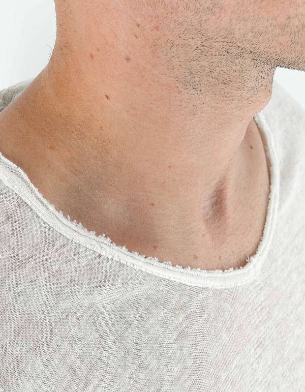 Devid Label Granada - T-shirt in Puro Lino - Premium, Bianco – dettaglio prodotto 2 – Master SKU DL_GRANADA BIANCO
