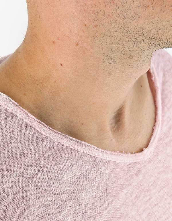 Devid Label Granada - T-shirt in Puro Lino - Premium, Rosa – dettaglio prodotto 2 – Master SKU DL_GRANADA ROSA