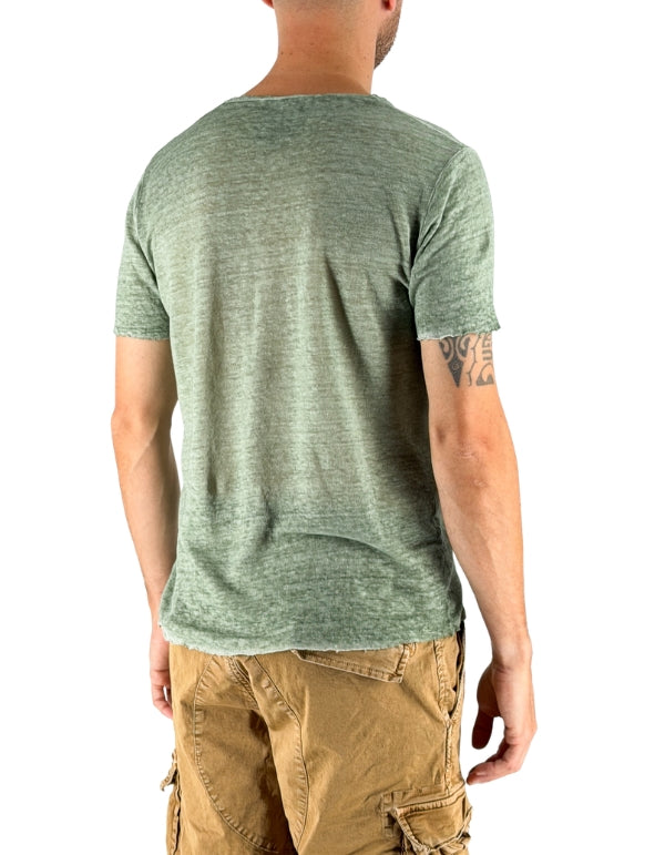 Devid Label Granada - T-shirt in Puro Lino - Premium, Verde – dettaglio prodotto 3 – Master SKU DL_GRANADA VERDE