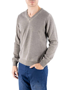Devid Label Helsinki - Maglia Scollo V - Lana Cashmere, Tortora – vista principale – Master SKU DL_DL011_TORTORA_CAMPIONE