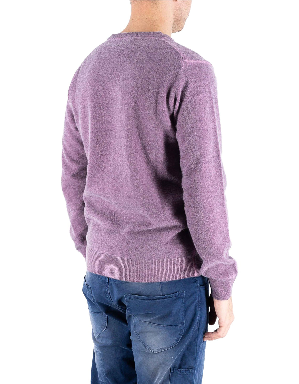 Devid Label Helsinki - Maglia Scollo V - Lana Cashmere, Viola – dettaglio prodotto 5 – Master SKU DL_DL011_22805_POLPA_VIOLA