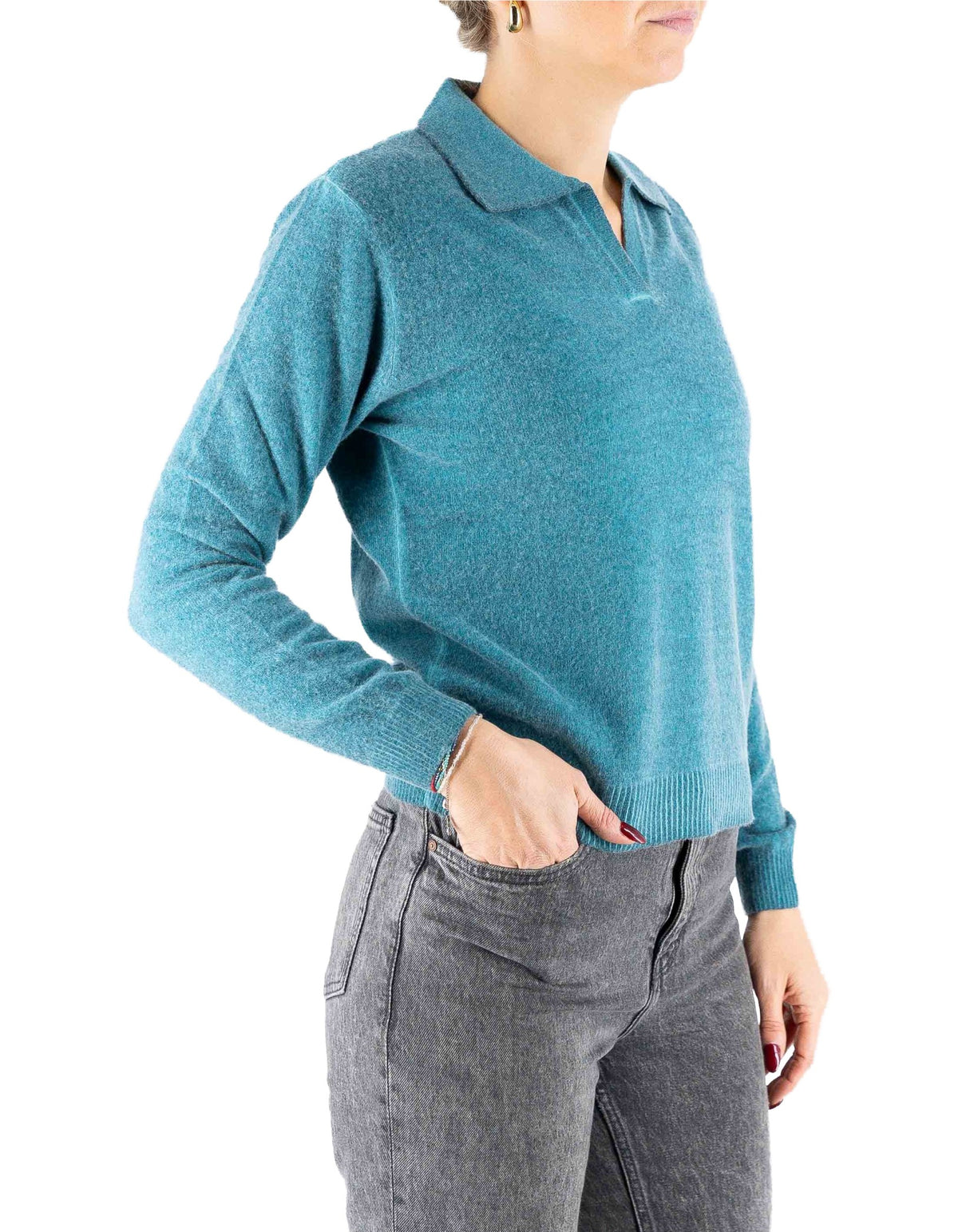 Devid Label Inari - Polo in Maglia - Lana Cashmere – dettaglio prodotto 3 – Master SKU DL_DL021_22815_OTTANIO_SCURO