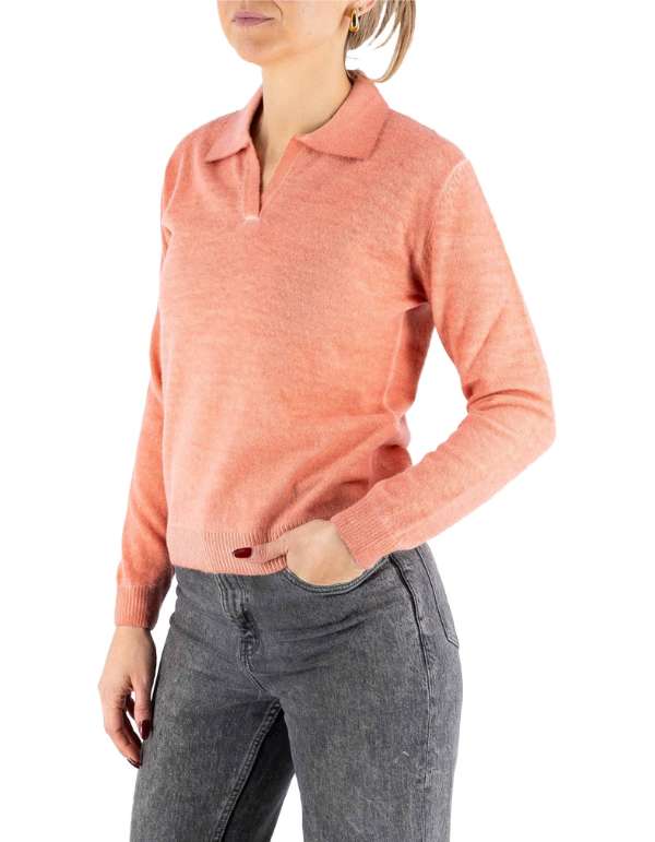 Devid Label Inari - Polo in Maglia - Lana Cashmere – vista principale – Master SKU DL_DL021_22837_CANTALUPO_SCURO