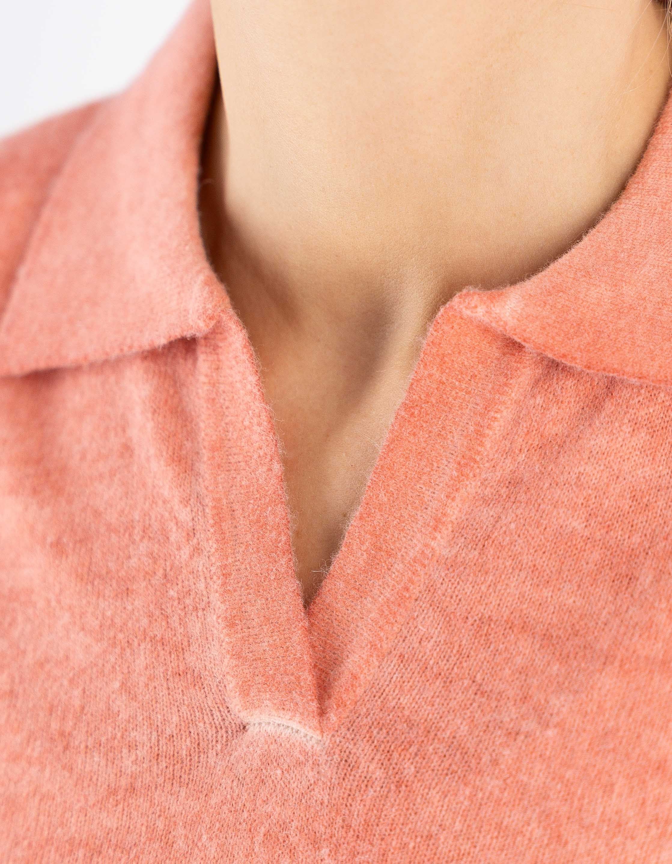 Devid Label Inari - Polo in Maglia - Lana Cashmere – dettaglio prodotto 2 – Master SKU DL_DL021_22837_CANTALUPO_SCURO