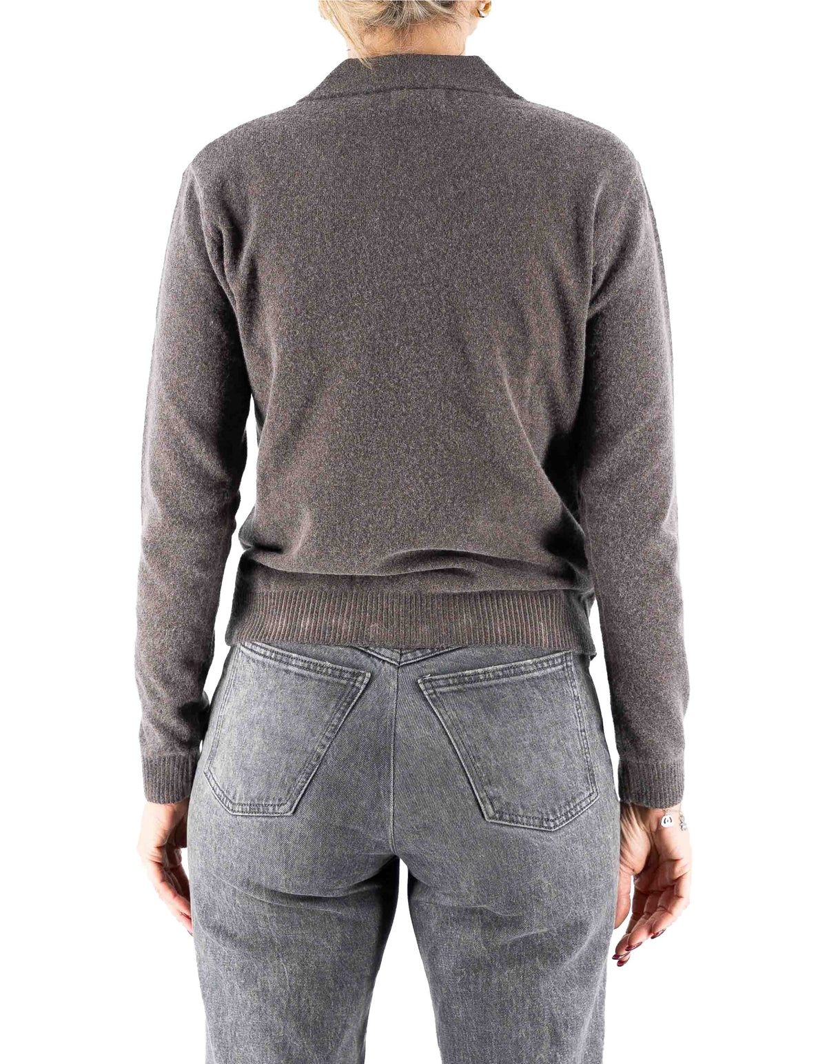 Devid Label Inari - Polo in Maglia - Lana Cashmere, Moro – dettaglio prodotto 5 – Master SKU DL_DL021_22834_MORO