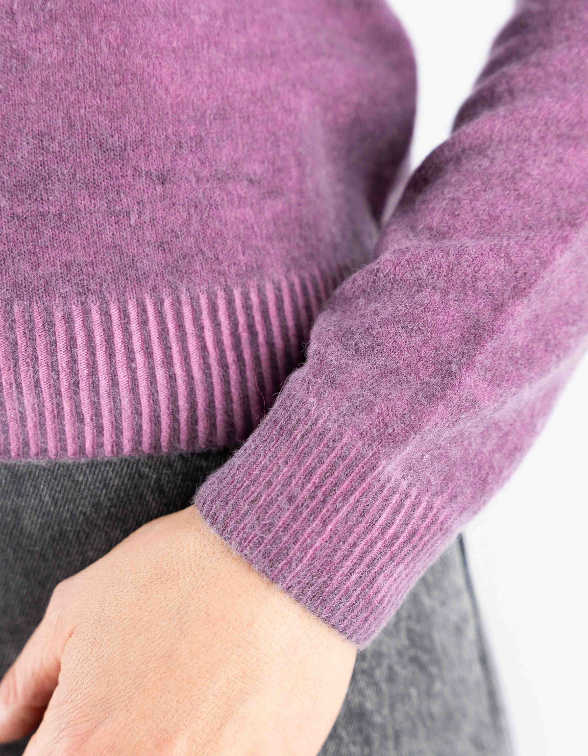 Devid Label Inari - Polo in Maglia - Lana Cashmere, Viola – dettaglio prodotto 4 – Master SKU DL_DL021_22805_POLPA_VIOLA