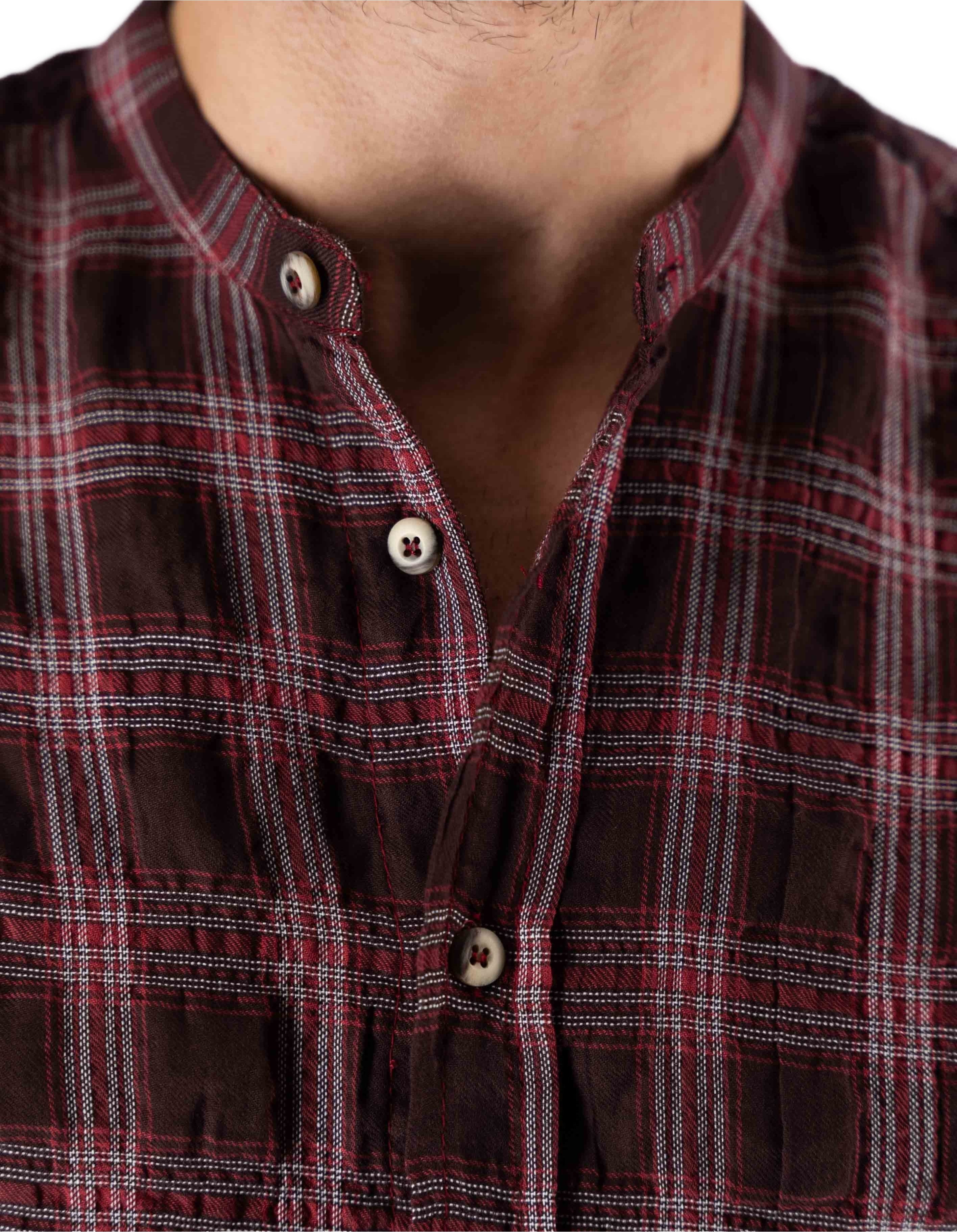 Devid Label Leeds - Camicia a Quadri - Casual, Rosso – dettaglio prodotto 2 – Master SKU DL_DL-329_ROSSO