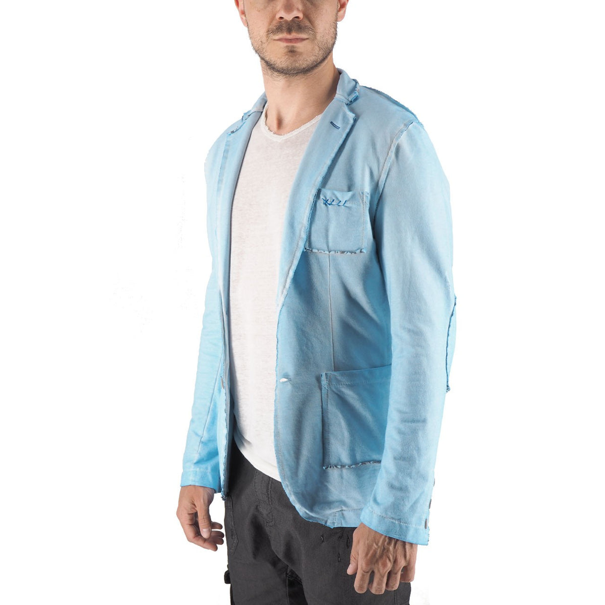 Devid Label Llorente - Giacca in Jersey - Soft, Azzurro – dettaglio prodotto 5 – Master SKU DL_LLORENTE AZZURRO