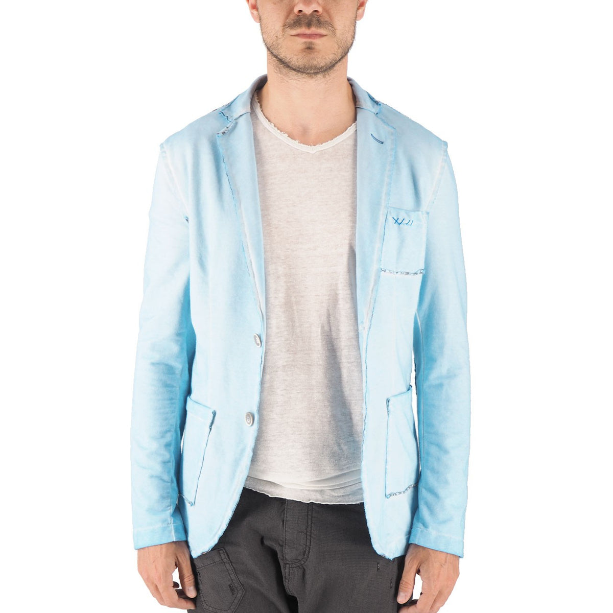 Devid Label Llorente - Giacca in Jersey - Soft, Azzurro – dettaglio prodotto 6 – Master SKU DL_LLORENTE AZZURRO