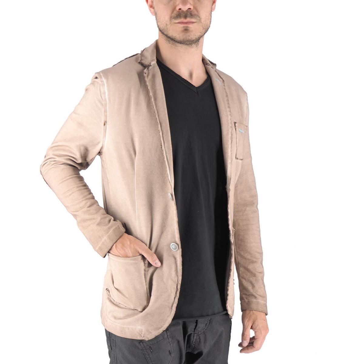 Devid Label Llorente - Giacca in Jersey - Soft, Beige – dettaglio prodotto 3 – Master SKU DL_LLORENTE BEIGE
