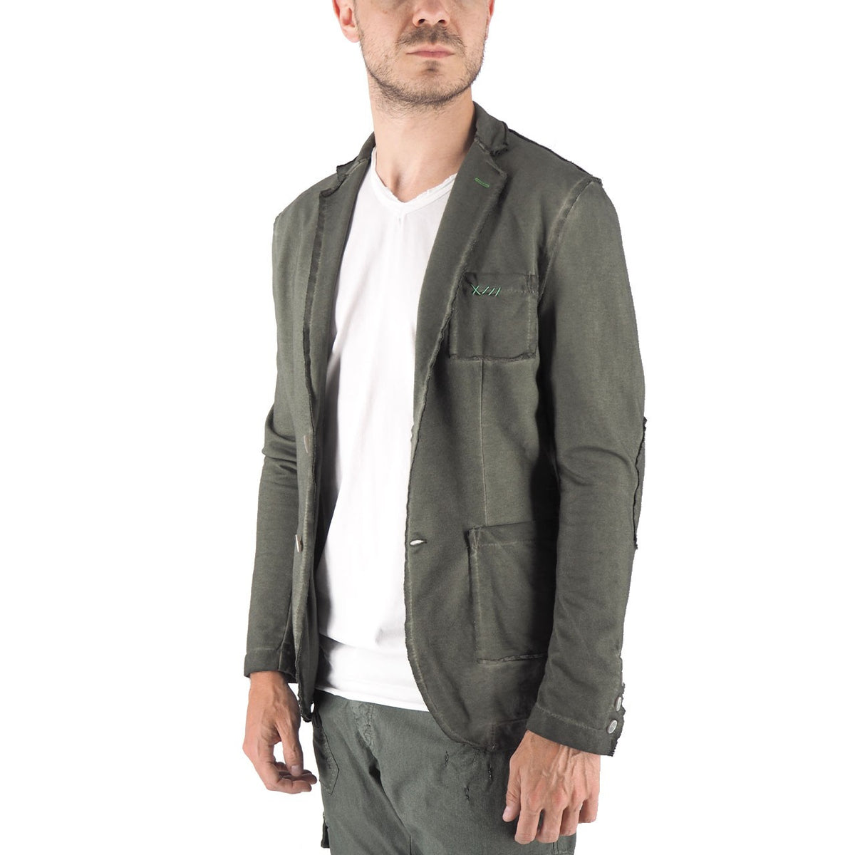 Devid Label Llorente - Giacca in Jersey - Soft, Verde Militare – dettaglio prodotto 4 – Master SKU DL_LLORENTE VERDE MILITARE