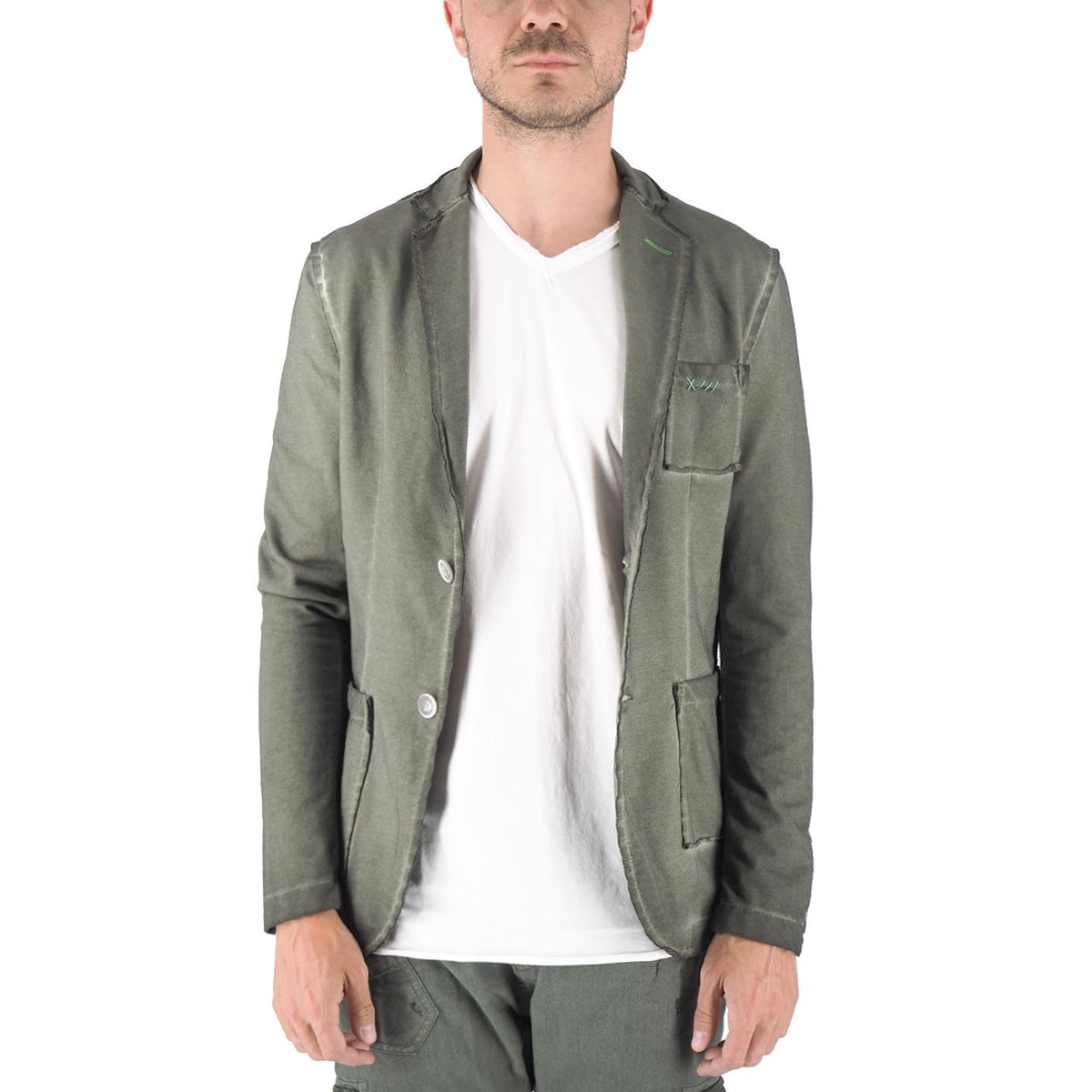 Devid Label Llorente - Giacca in Jersey - Soft, Verde Militare – dettaglio prodotto 5 – Master SKU DL_LLORENTE VERDE MILITARE