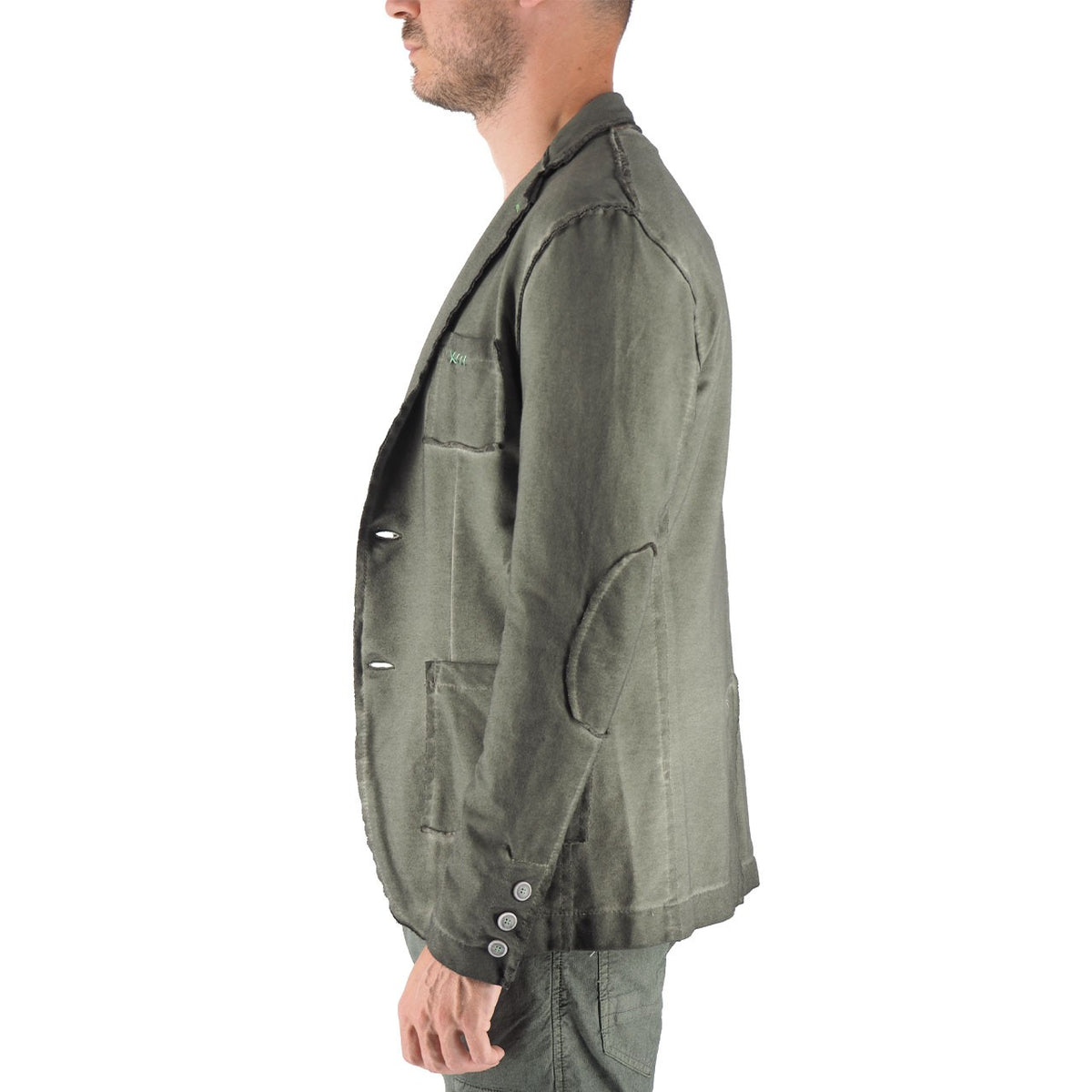 Devid Label Llorente - Giacca in Jersey - Soft, Verde Militare – dettaglio prodotto 6 – Master SKU DL_LLORENTE VERDE MILITARE