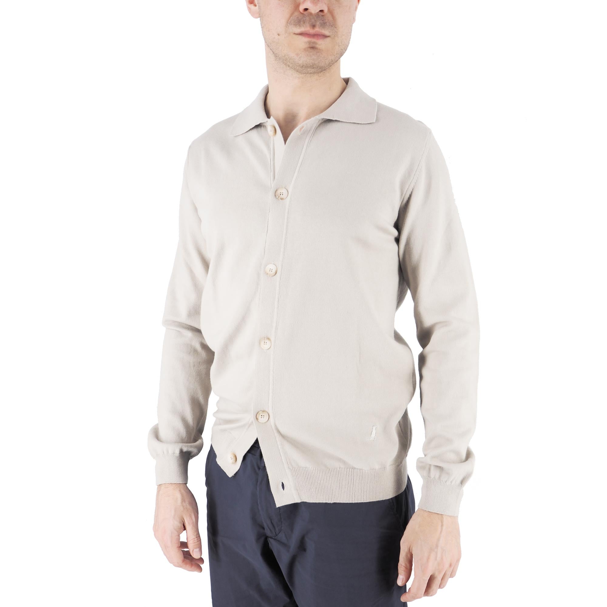 Devid Label Malpasso - Cardigan con Bottoni - Cotone Premium, Beige – dettaglio prodotto 5 – Master SKU DL_MALPASSO MT25107 BEIGE