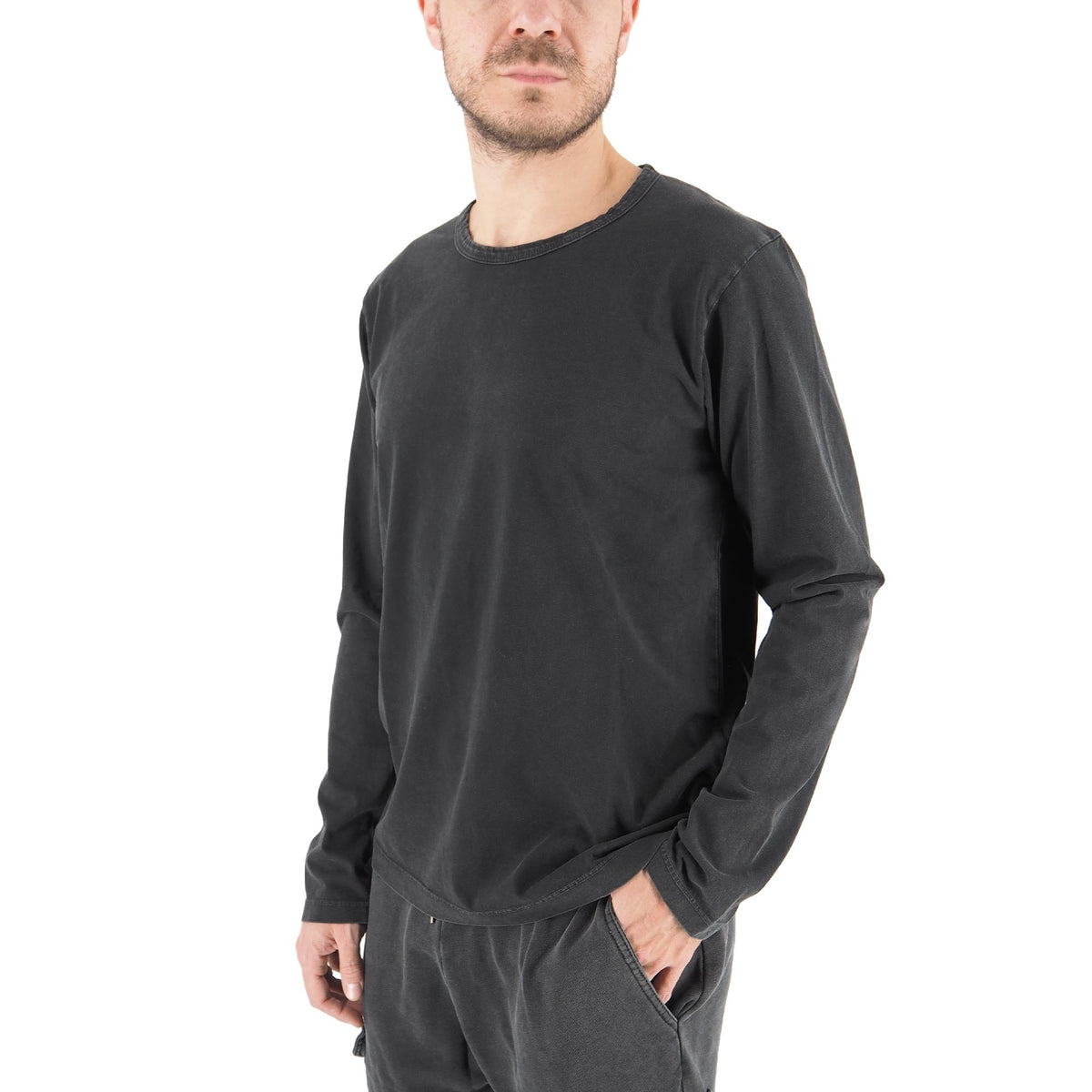 Devid Label Marble - T-shirt Manica Lunga - Essential, Nero – dettaglio prodotto 3 – Master SKU DL_MARBLE NERO