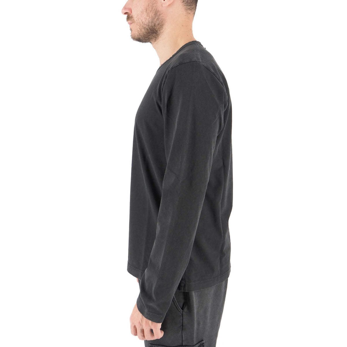 Devid Label Marble - T-shirt Manica Lunga - Essential, Nero – dettaglio prodotto 6 – Master SKU DL_MARBLE NERO