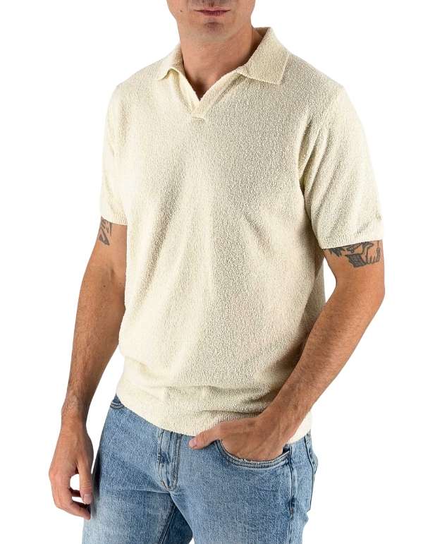 Devid Label Mima - Polo in Spugna di Cotone - Soft Touch, Bianco – vista principale – Master SKU DL_L004_BIANCO