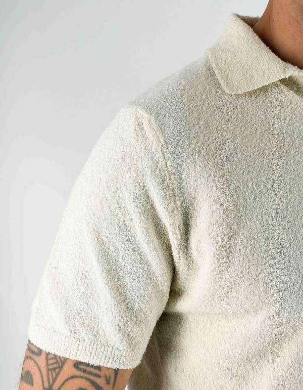 Devid Label Mima - Polo in Spugna di Cotone - Soft Touch, Bianco – dettaglio prodotto 3 – Master SKU DL_L004_BIANCO