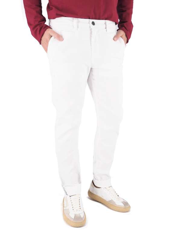 Devid Label Mirtos - Pantalone Chino - Skinny, Bianco – vista principale – Master SKU DL_MIRTOS BIANCO