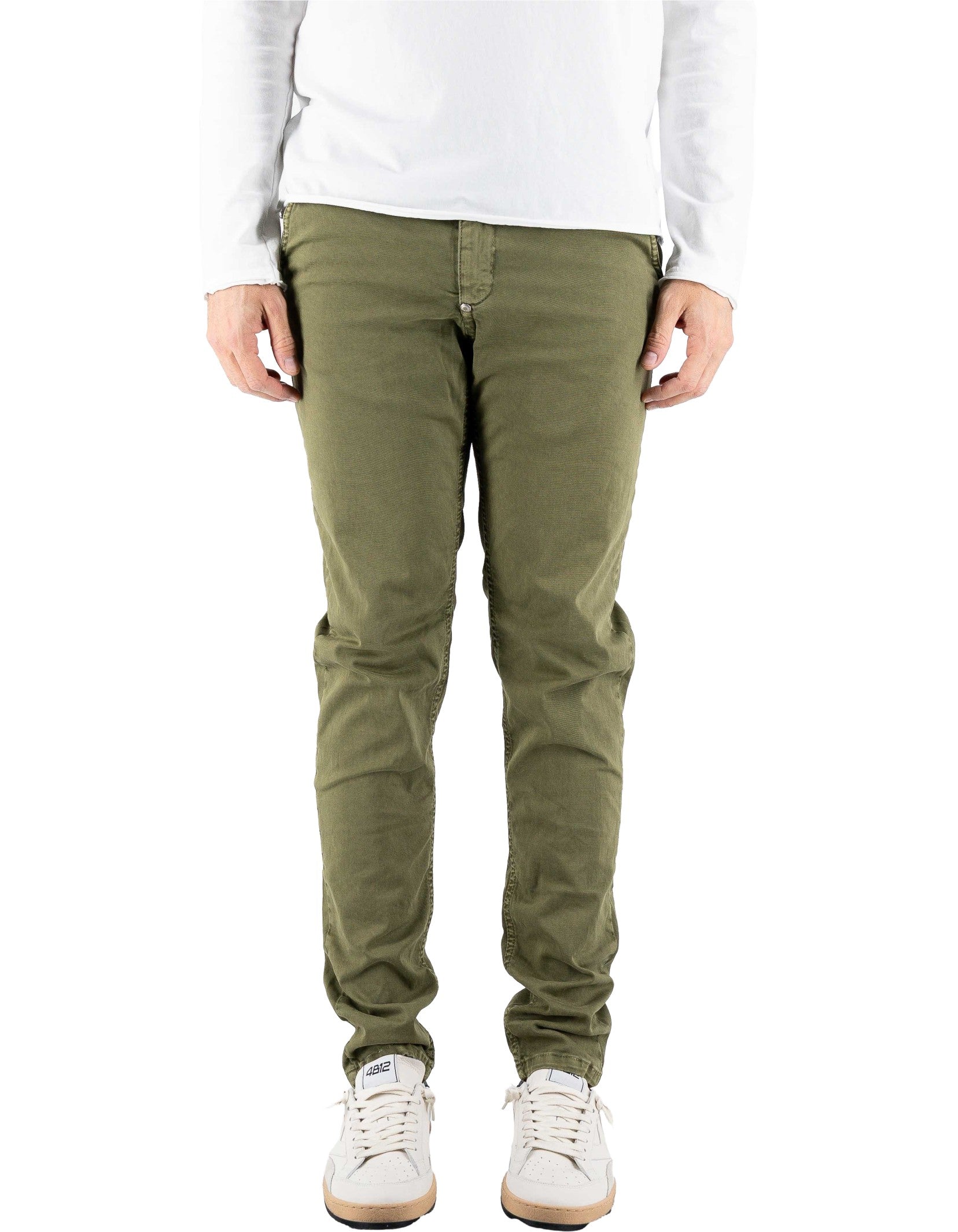 Devid Label Mirtos - Pantalone Chino - Skinny, Verde – dettaglio prodotto 6 – Master SKU DL_MIRTOS_14004-VERDEARMY