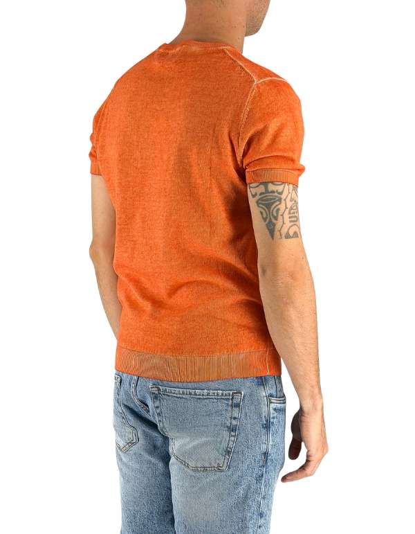 Devid Label Monterosso - Maglia Girocollo Manica Corta - Cotone Premium – dettaglio prodotto 3 – Master SKU DL_MONTEROSSO MT25100 TRAMONTO