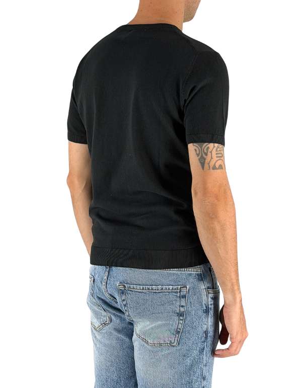 Devid Label Monterosso - Maglia Girocollo Manica Corta - Cotone Premium, Nero – dettaglio prodotto 3 – Master SKU DL_MONTEROSSO MT25100 NERO