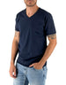 Devid Label Mosca - T-shirt Scollo V - Taglio Vivo, Blu Navy – vista principale – Master SKU DL_MOSCA BLU NAVY