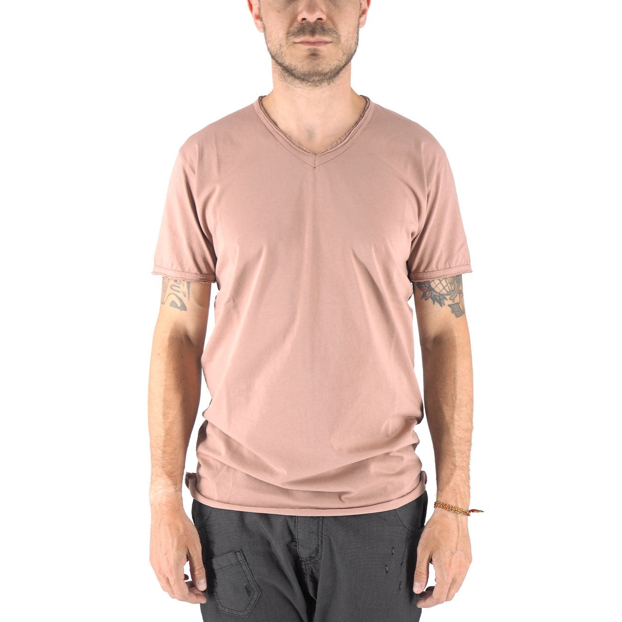 Devid Label Mosca - T-shirt Scollo V - Taglio Vivo – dettaglio prodotto 5 – Master SKU DL_MOSCA CIPRIA