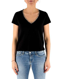 Devid Label Nairobi - T-shirt Scollo V - Leo Print, Nero – vista principale – Master SKU DL_V COLLAR LEO NERO