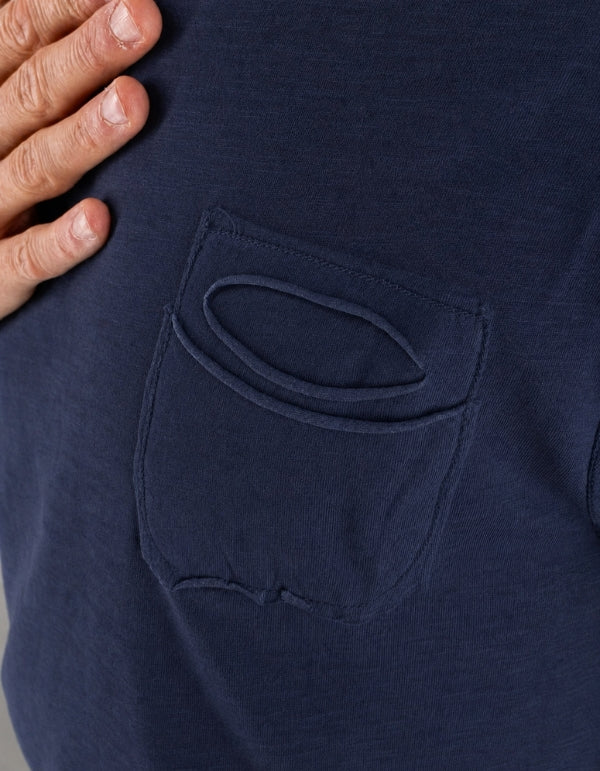 Devid Label Pocket - T-shirt con Taschino - Fiammata, Blu Navy – dettaglio prodotto 2 – Master SKU DL_POCKET FIAMMA BLU NAVY
