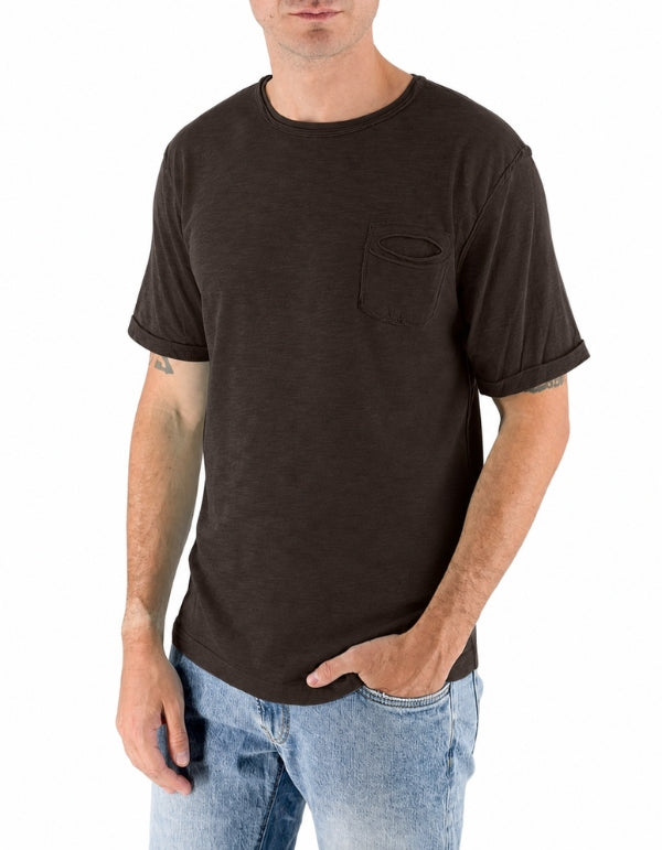 Devid Label Pocket - T-shirt con Taschino - Fiammata, Moro – vista principale – Master SKU DL_POCKET FIAMMA MORO