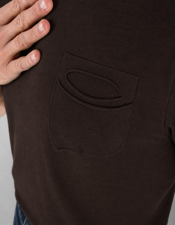 Devid Label Pocket - T-shirt con Taschino - Fiammata, Moro – dettaglio prodotto 2 – Master SKU DL_POCKET FIAMMA MORO