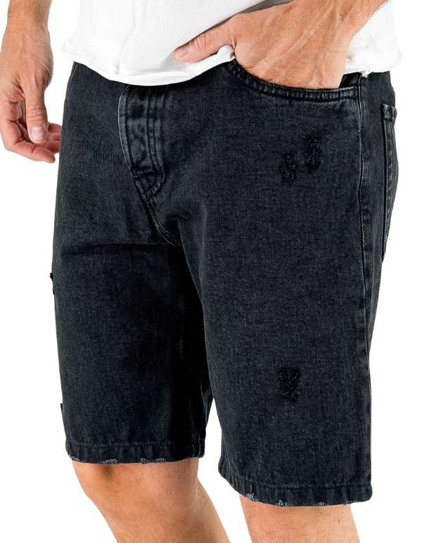 Devid Label Procida - Bermuda in Bull di Cotone - Cropped, Nero – vista principale – Master SKU DL_BERMUDA_CROPPED_BULL_NERO