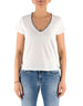 Devid Label Savannah - T-shirt Scollo V - Zebra Print, Bianco – vista principale – Master SKU DL_V COLLAR ZEBRA BIANCO