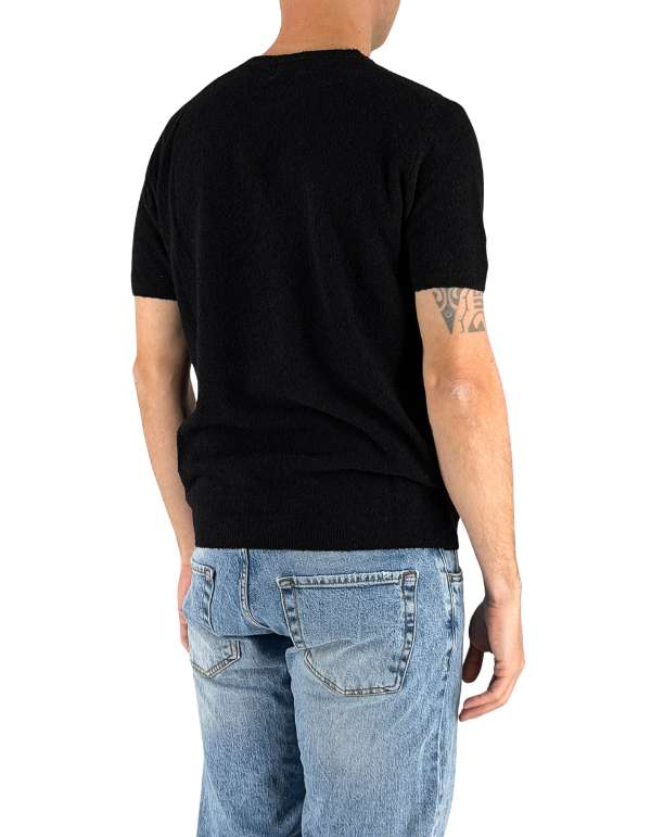 Devid Label Savio - Maglia in Spugna di Cotone - Soft Touch, Nero – dettaglio prodotto 5 – Master SKU DL_L003_NERO